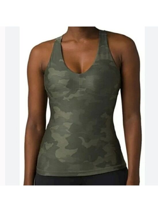 Prana Tops - Prana tank top built in bra , crisscross back camo Small